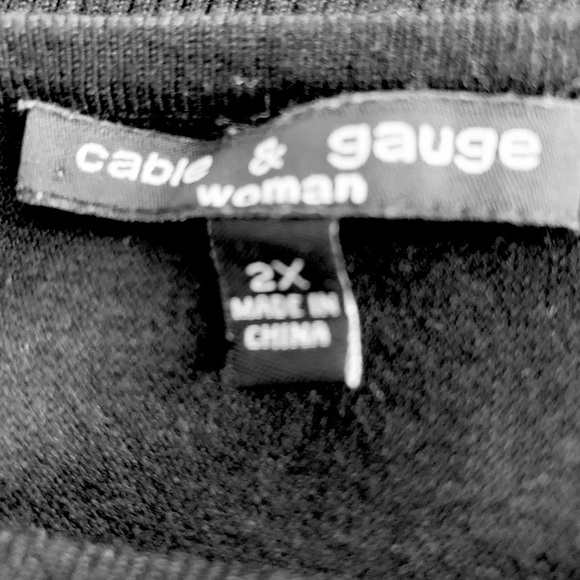 Cable & Gauge Black Knit Sz 2X - Picture 4 of 4